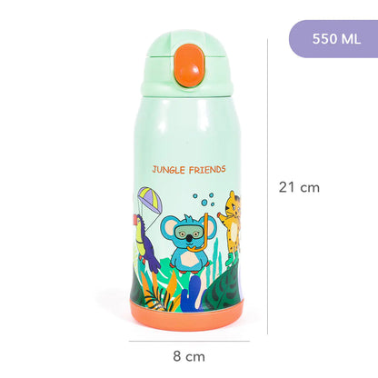 Kids Water Bottle with Bag Jungle Friends