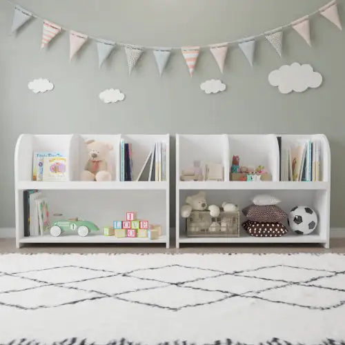 Kids Bookcase With 4 Compartments