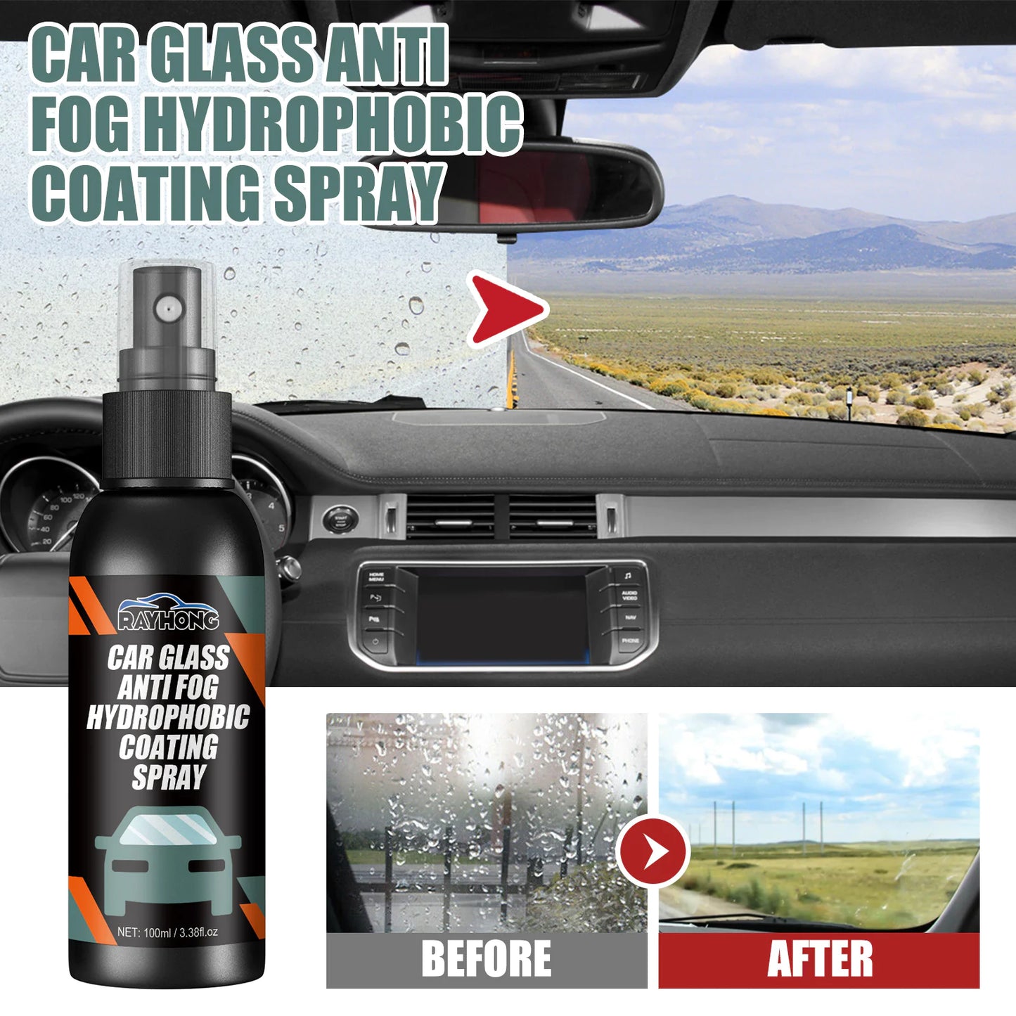 Auto Glass Water Repellent Spray