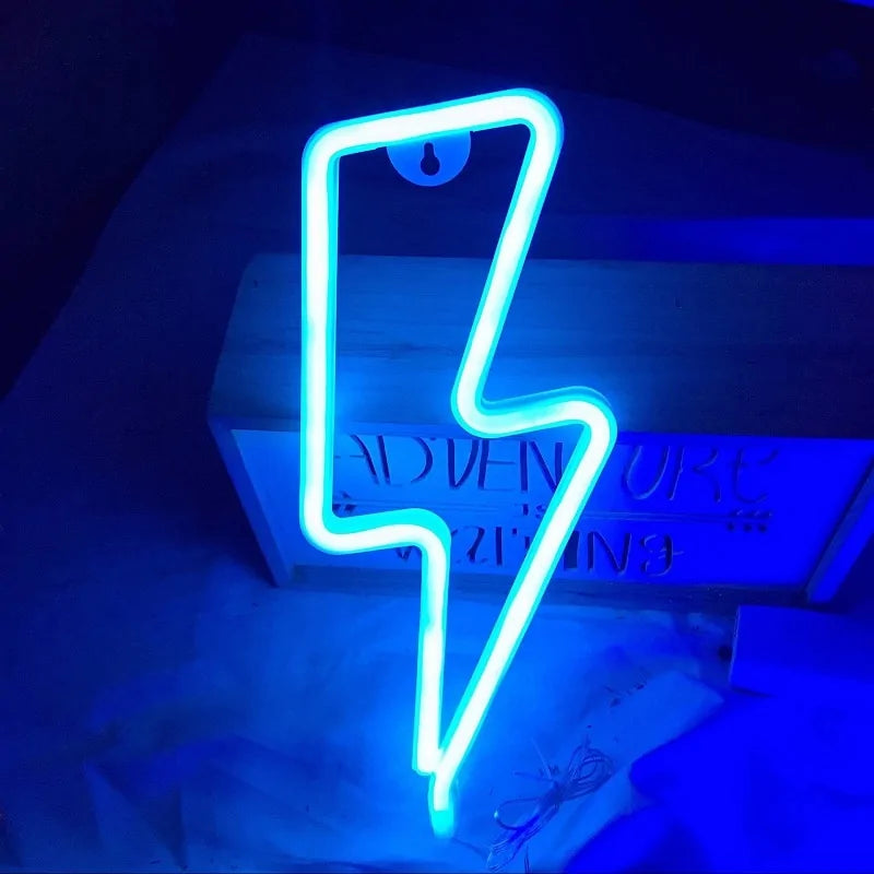 LED Neon Lightning USB Battery Sign