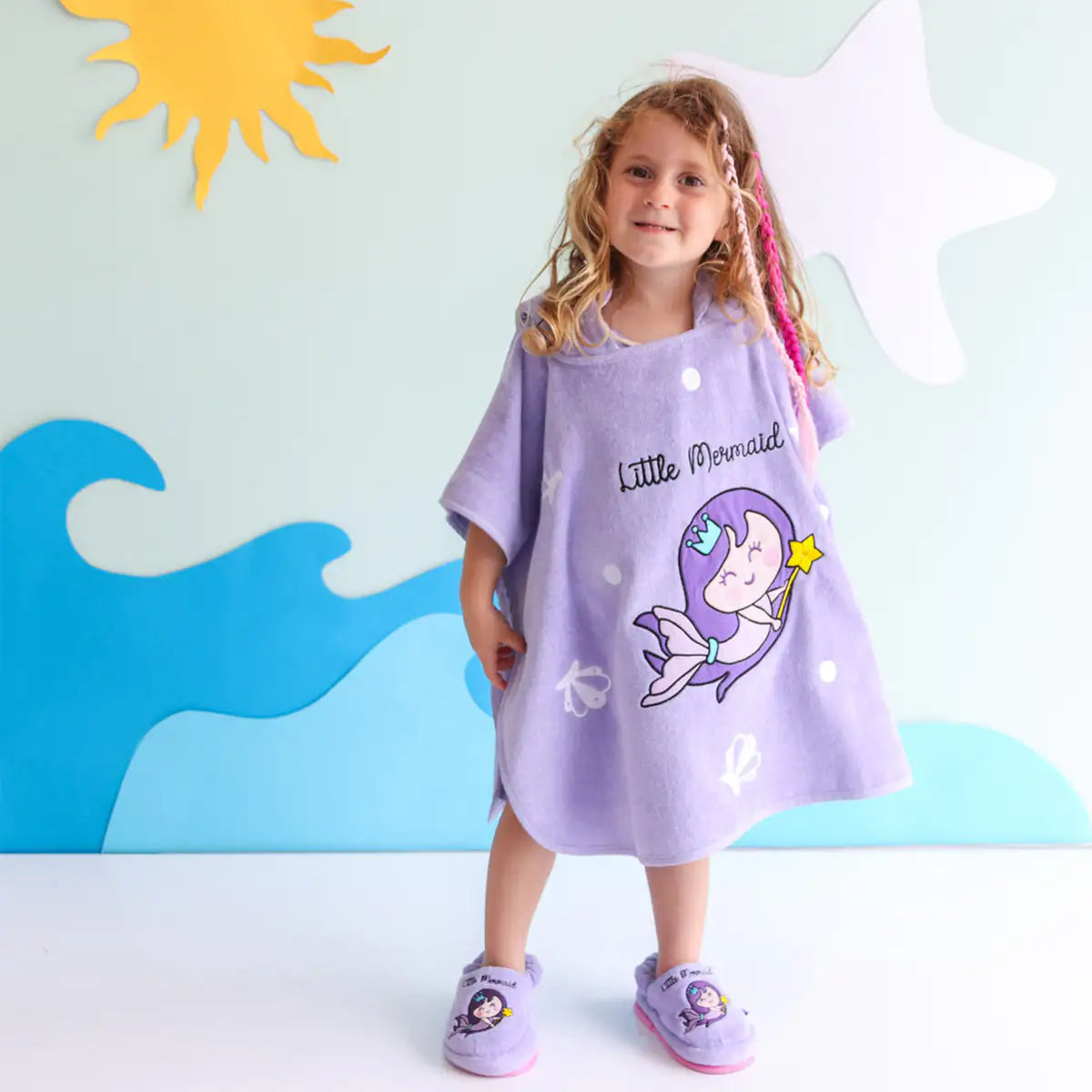 Milk&Moo Kids Poncho Little Mermaid